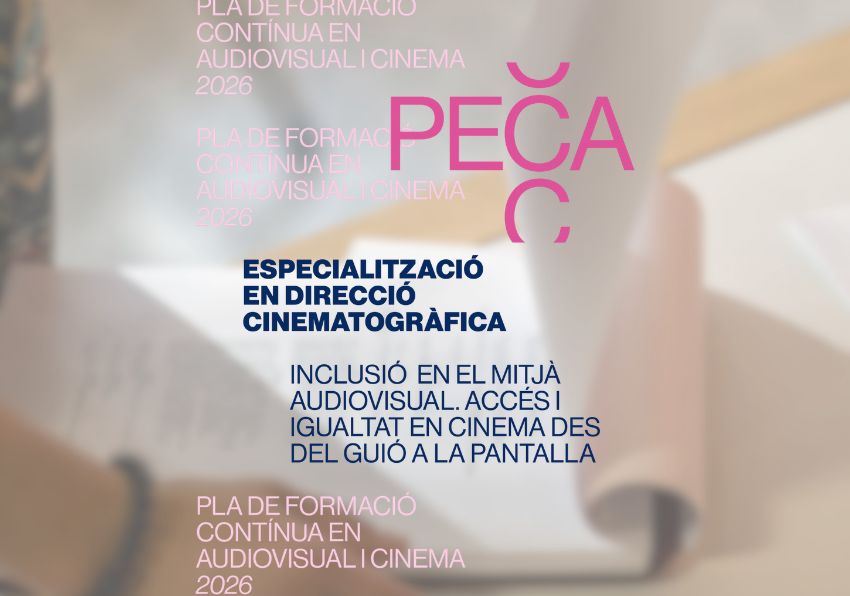 event image:PECA micro-credential title with a background image of a film script